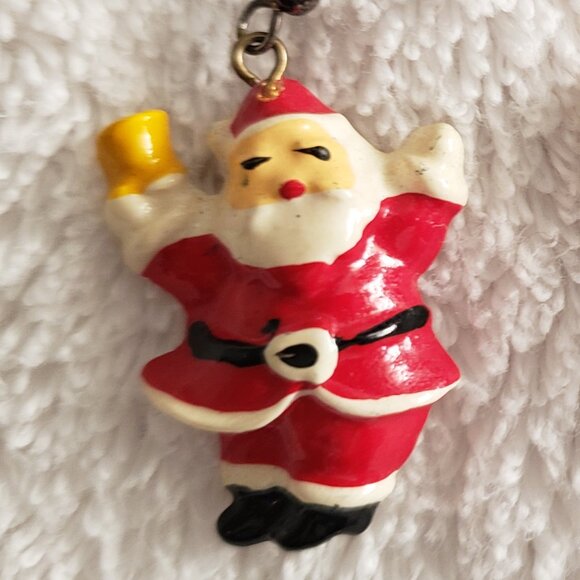 Vintage Santa Claus Earrings Christmas Santa - Picture 3 of 6